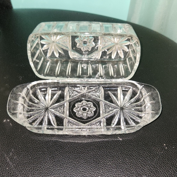 Clear Glass Butter Dish - Picture 2 of 2